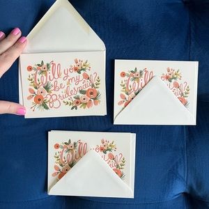 Will You Be My Bridesmaid? Rifle Paper Co cards, set of 3